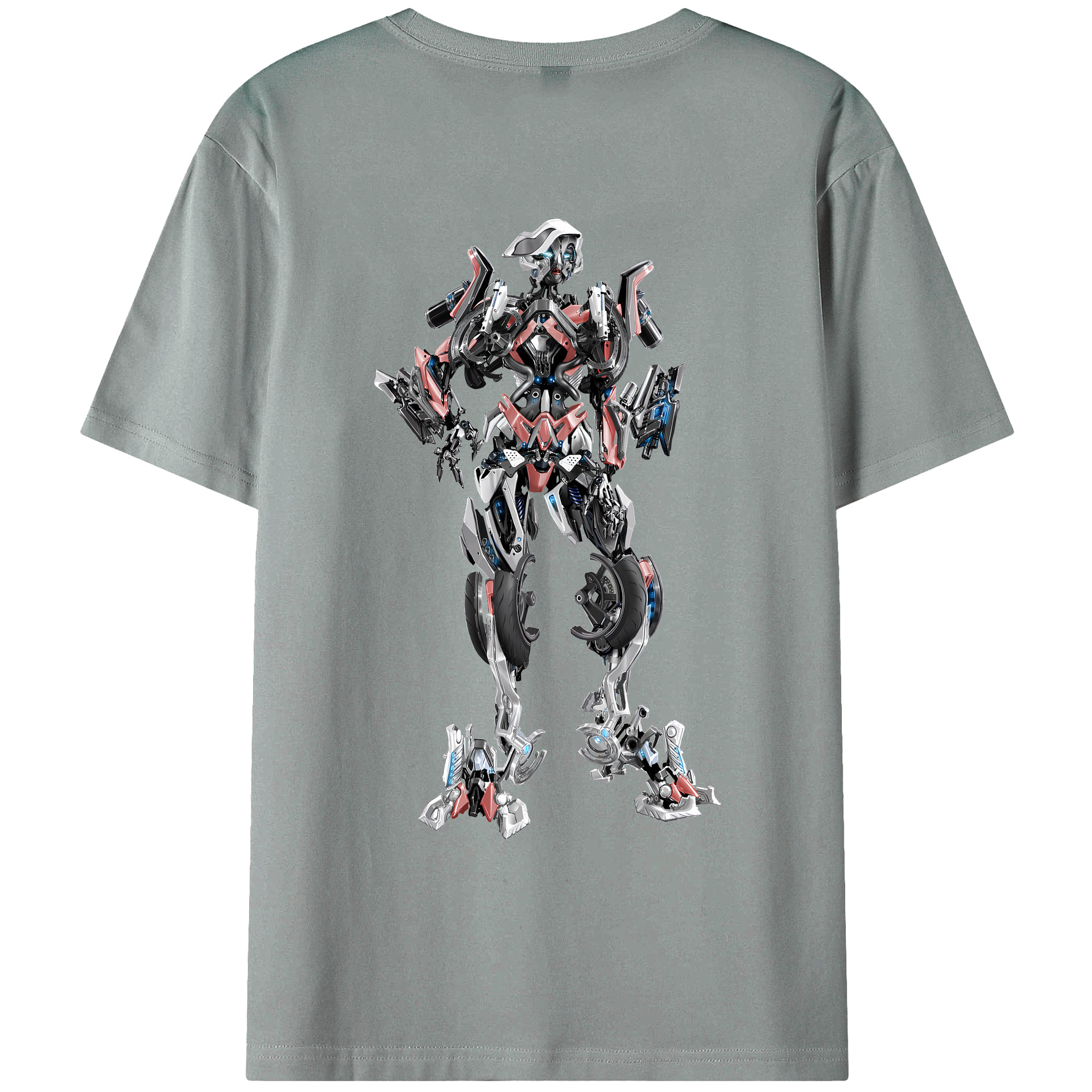 （画像用） Transformers トランスフォーマー 綿100％ メンズ半袖Tシャツ（バックプリント） 通気性